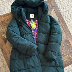 Lands' End Green Puffer Coat